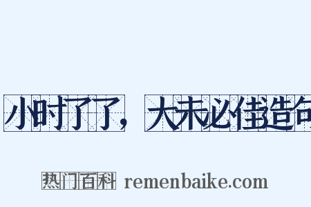 小时了了，大未必佳造句是什么意思的图片